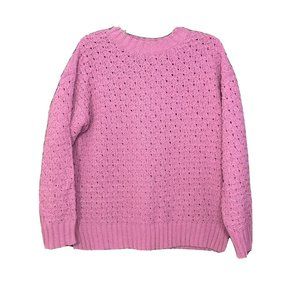 Ava & Viv Womens Purple Long Sleeve Crew Neck Pull